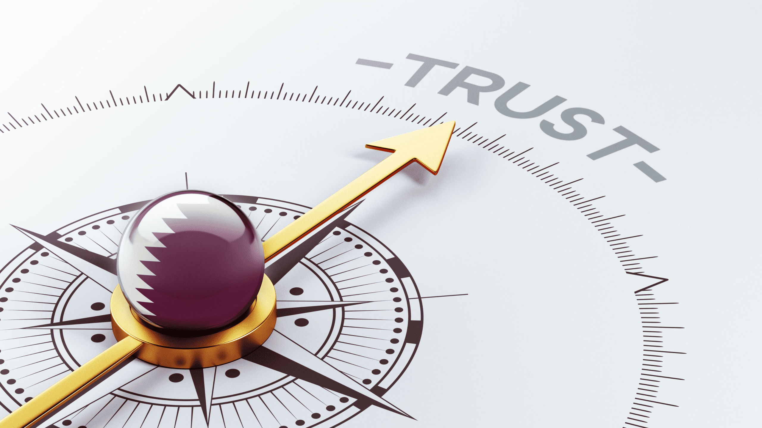 Compass pointing to the word Trust